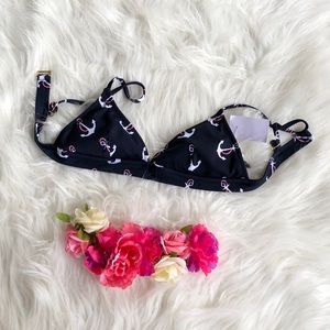 J. Crew Navy Anchor Bikini Top XS NWT